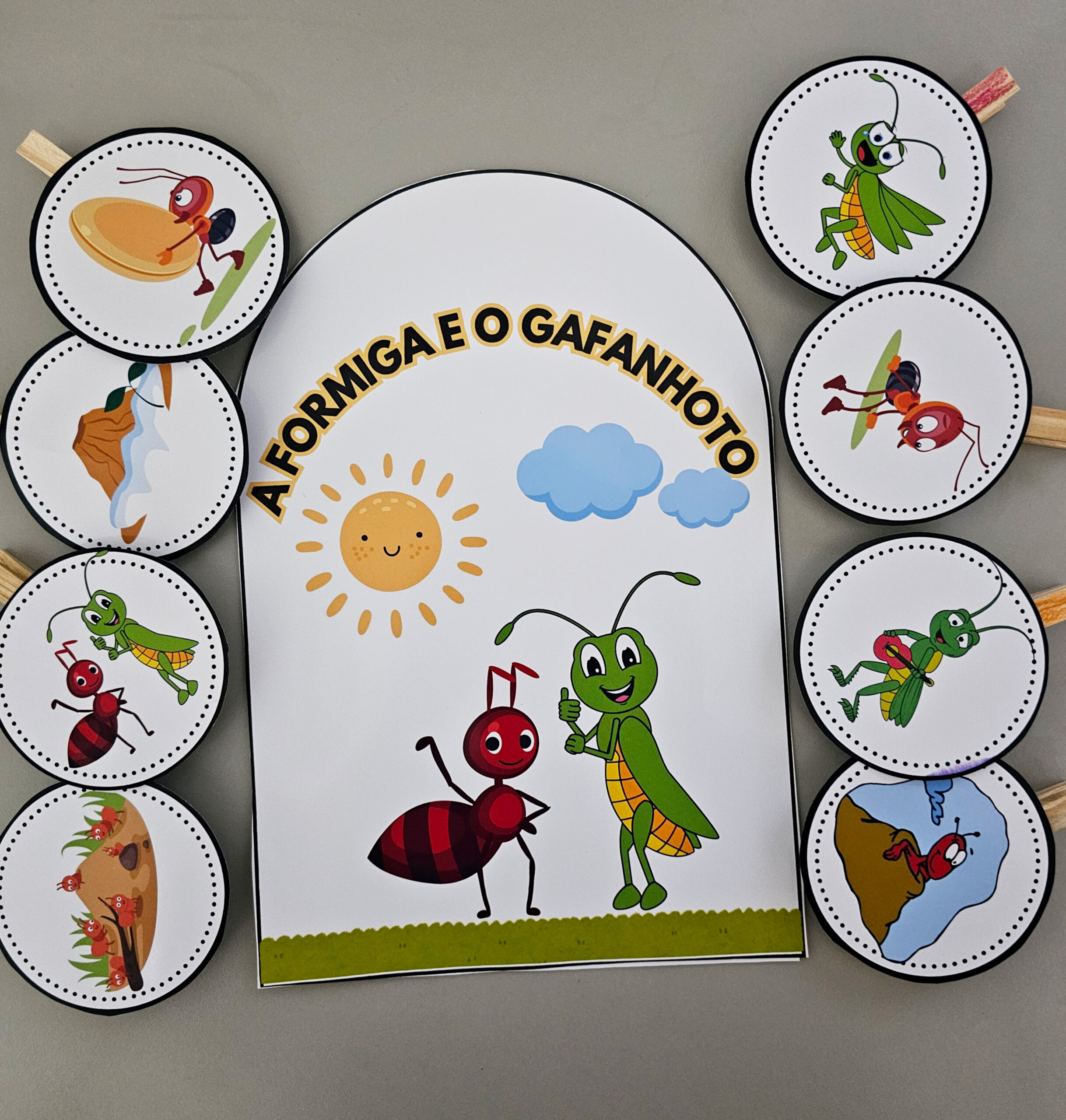 Combo A Formiga e o Gafanhoto | Luva Interativa + Atividades para Colorir | Educação Infantil | PDF - Imagem 5