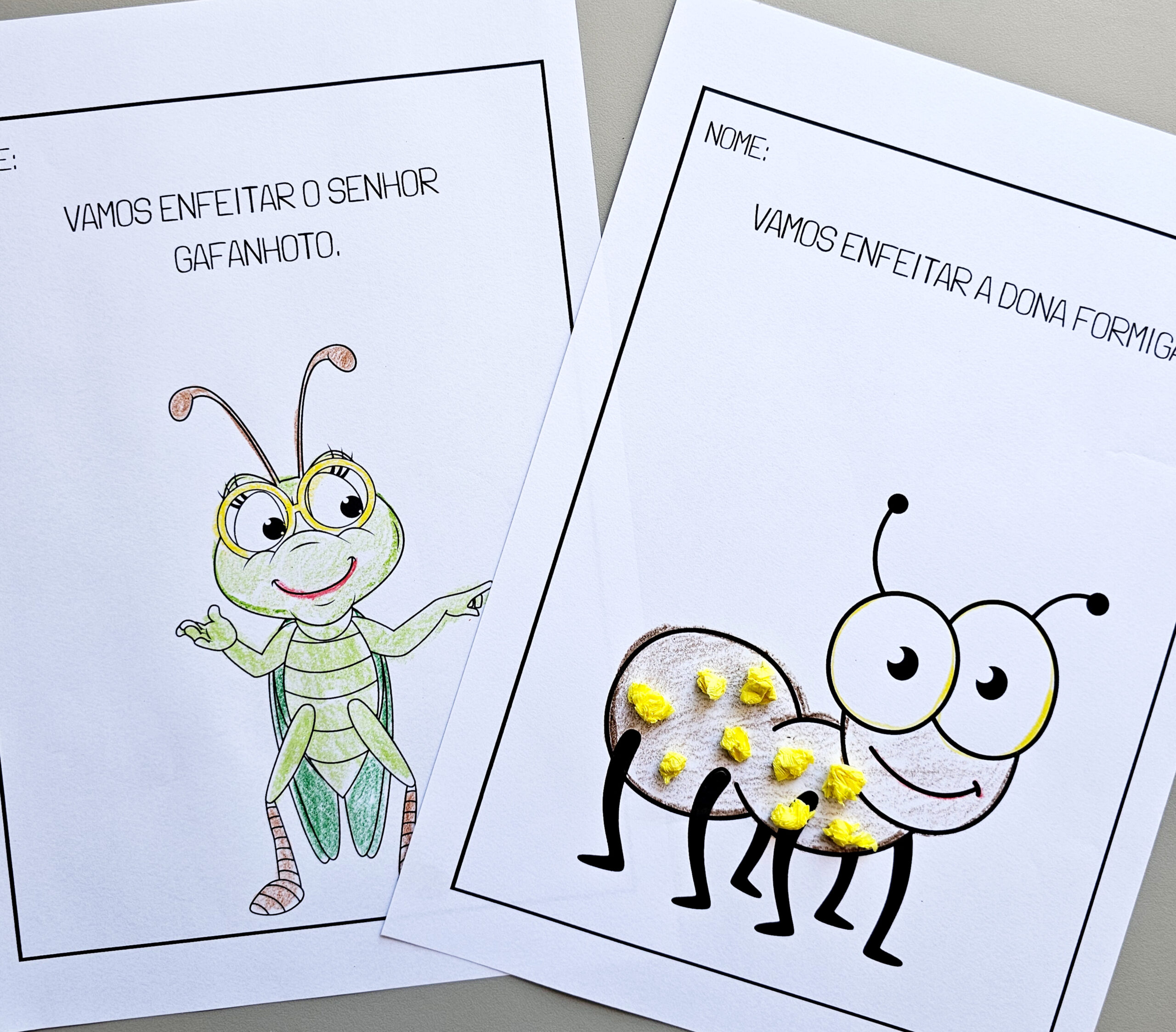Combo A Formiga e o Gafanhoto | Luva Interativa + Atividades para Colorir | Educação Infantil | PDF - Imagem 6