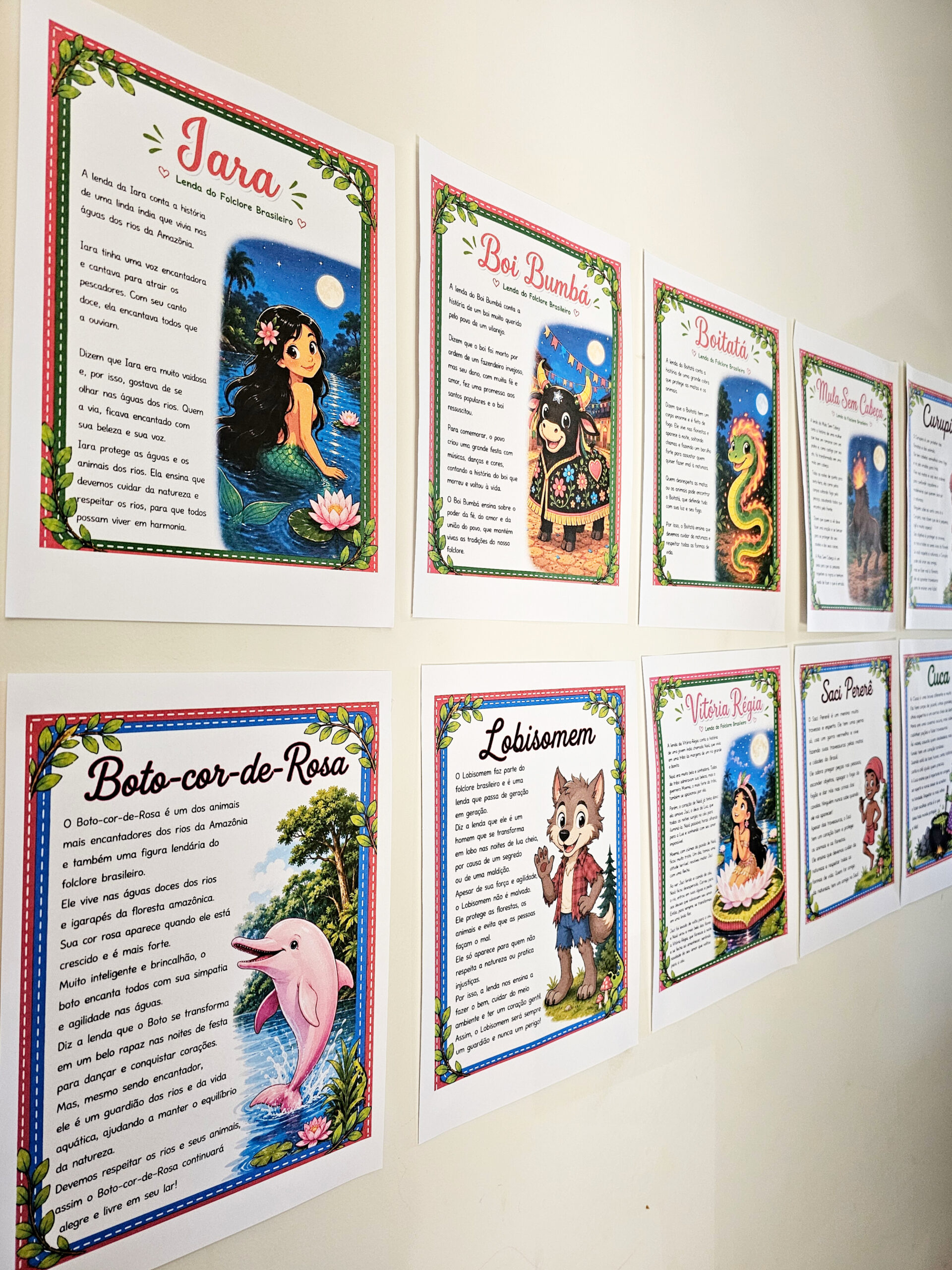 Mural Personagens do Folclore Brasileiro | Cartazes Educativos Ilustrados (PDF) - Imagem 2