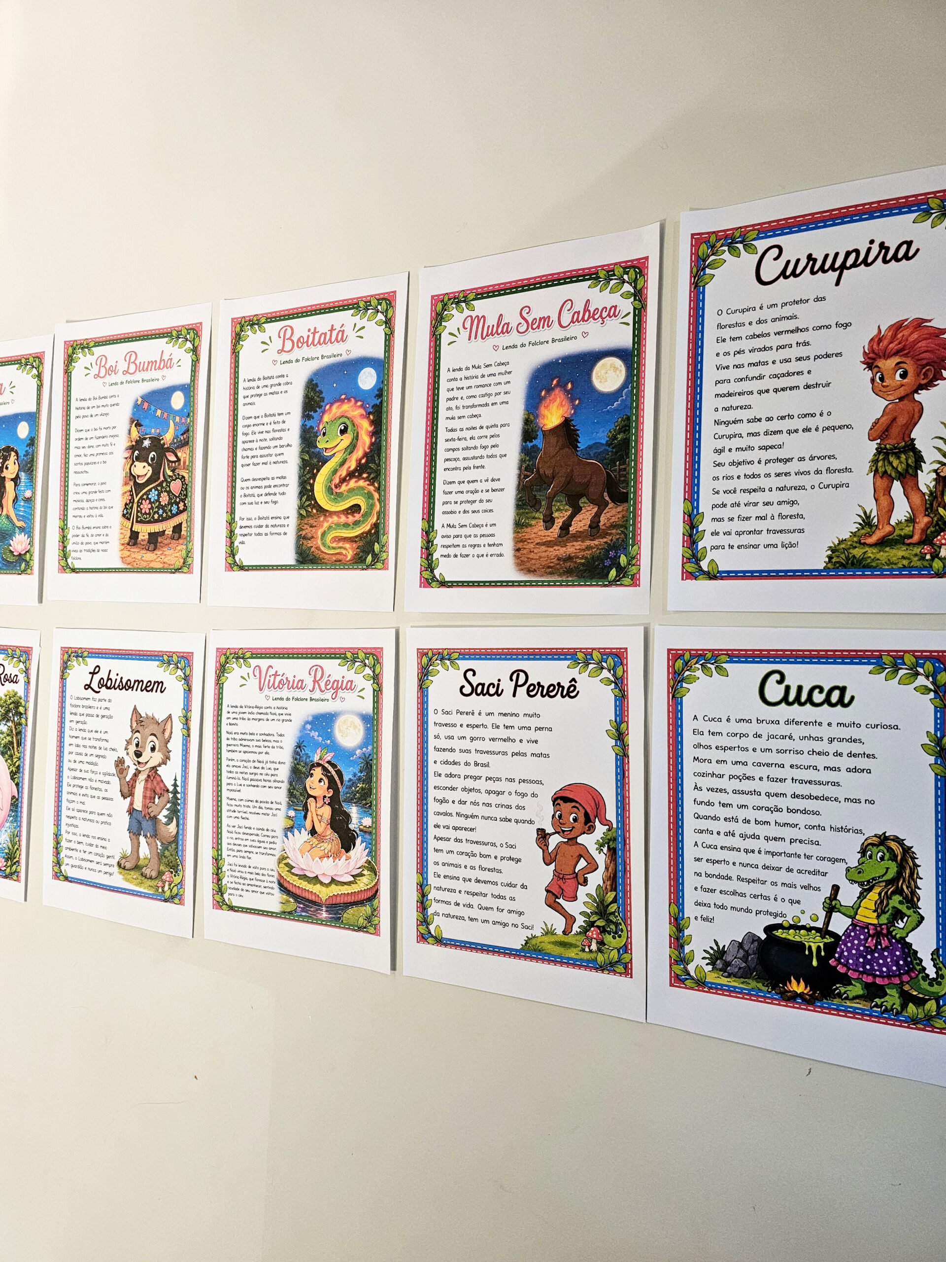 Mural Personagens do Folclore Brasileiro | Cartazes Educativos Ilustrados (PDF)