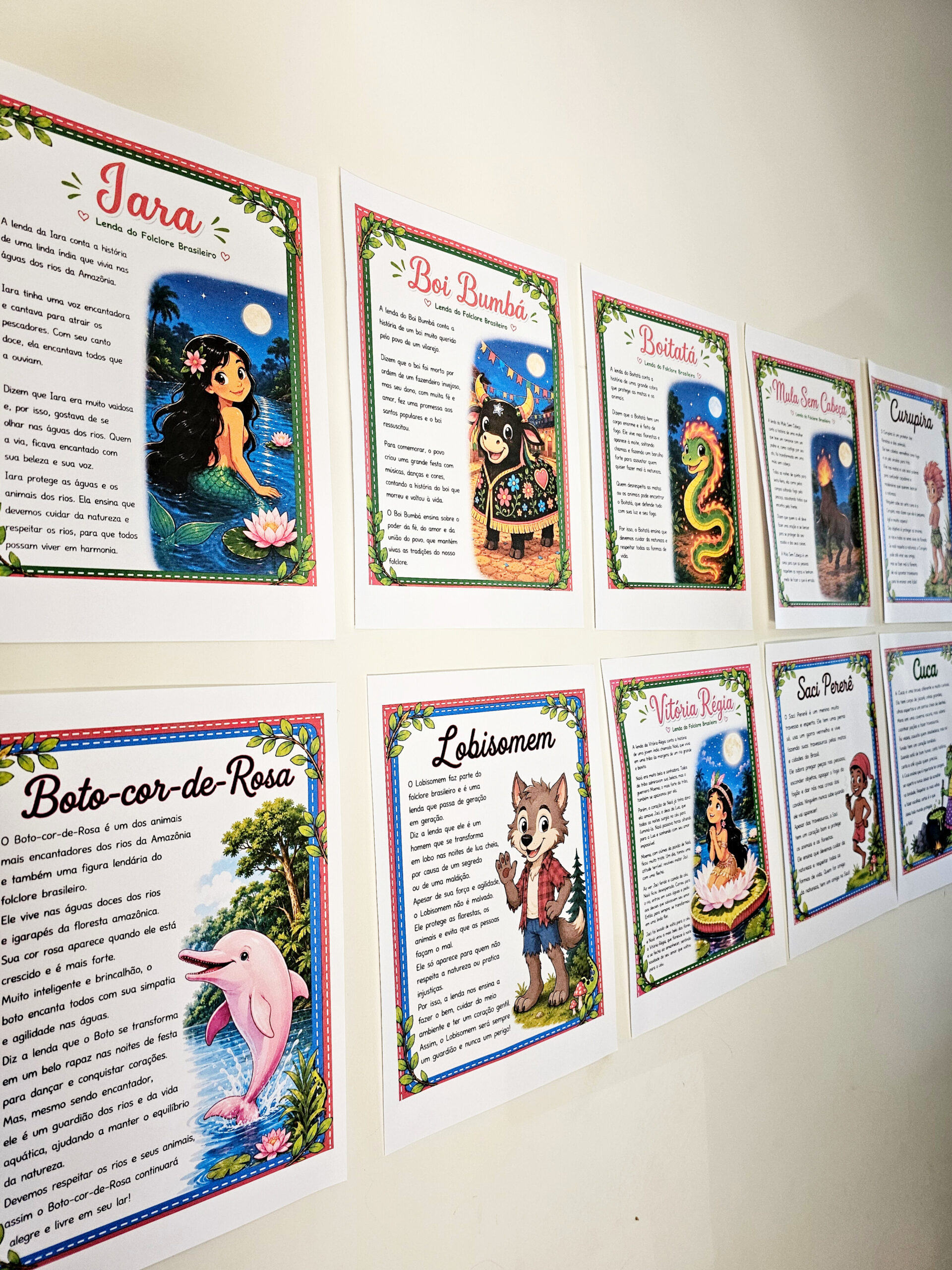 Mural Personagens do Folclore Brasileiro | Cartazes Educativos Ilustrados (PDF) - Imagem 4