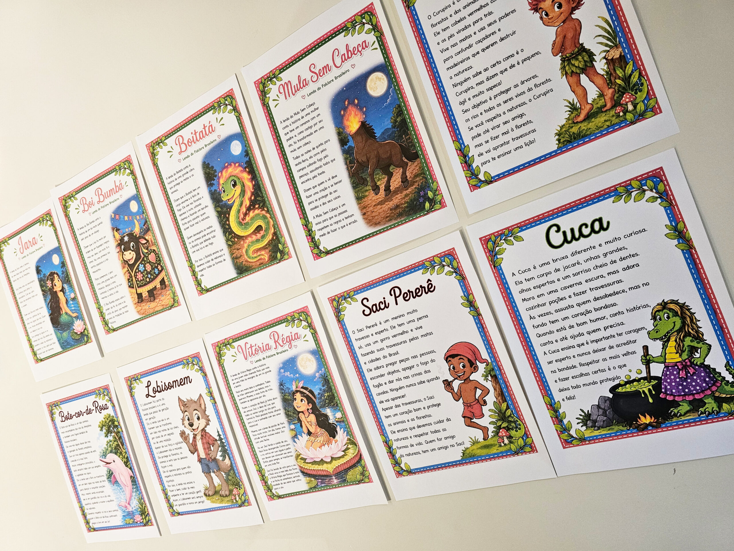 Mural Personagens do Folclore Brasileiro | Cartazes Educativos Ilustrados (PDF) - Imagem 3