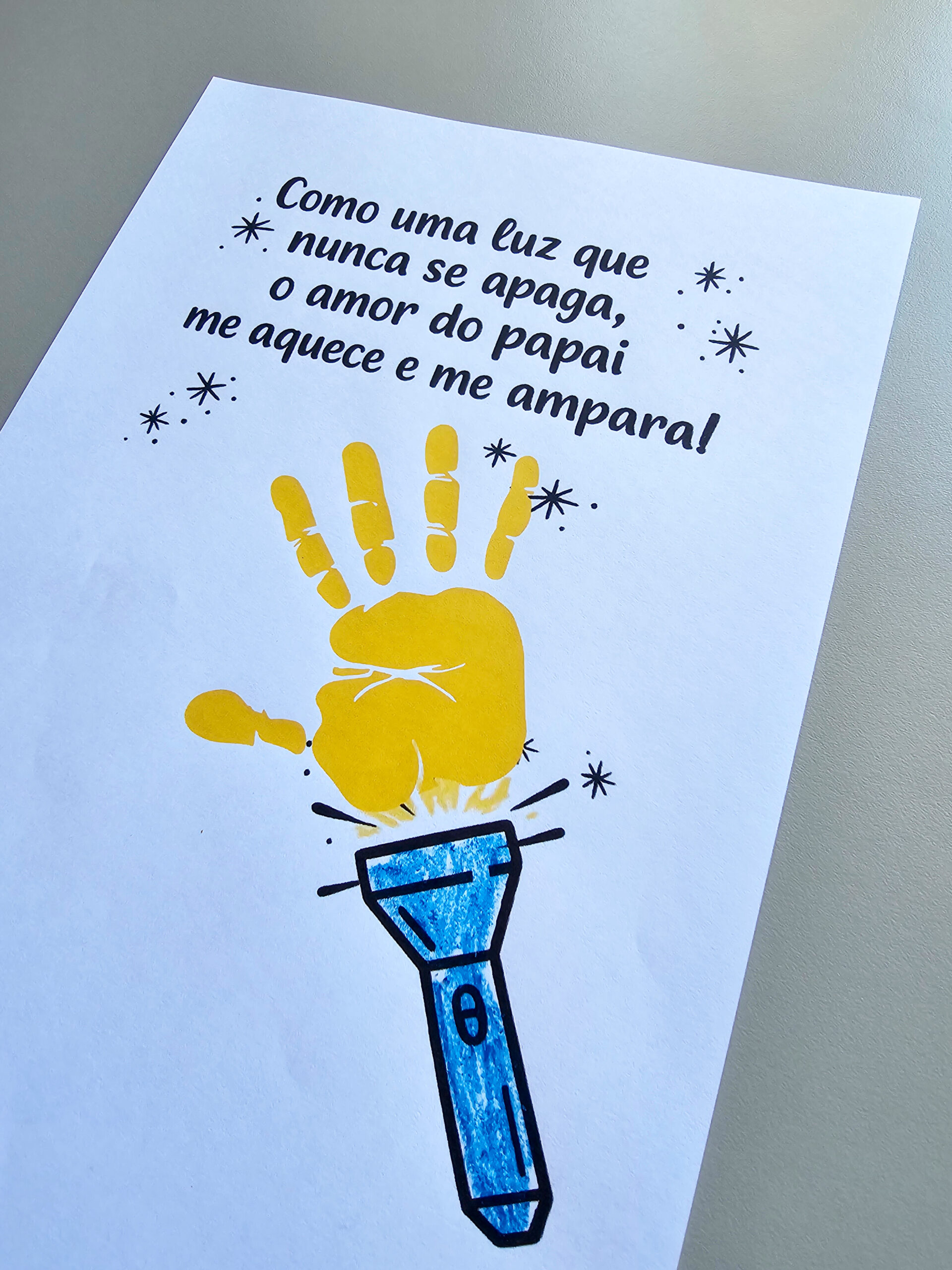 Lanterna do Papai – Lembrancinha com Carimbo da Mão | Dia dos Pais | Arquivo em PDF para Imprimir - Imagem 3