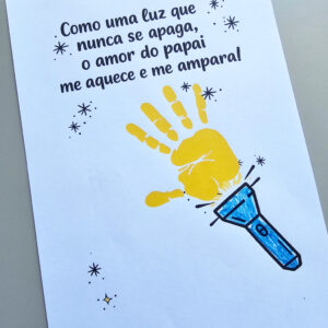 Lanterna do Papai – Lembrancinha com Carimbo da Mão | Dia dos Pais | Arquivo em PDF para Imprimir