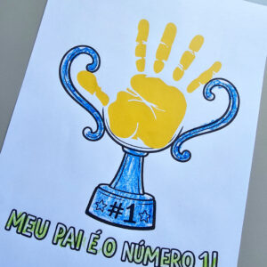 Alternative view of Troféu do Papai – Lembrancinha com Carimbo da Mão | Dia dos Pais | Arquivo em PDF para Imprimir