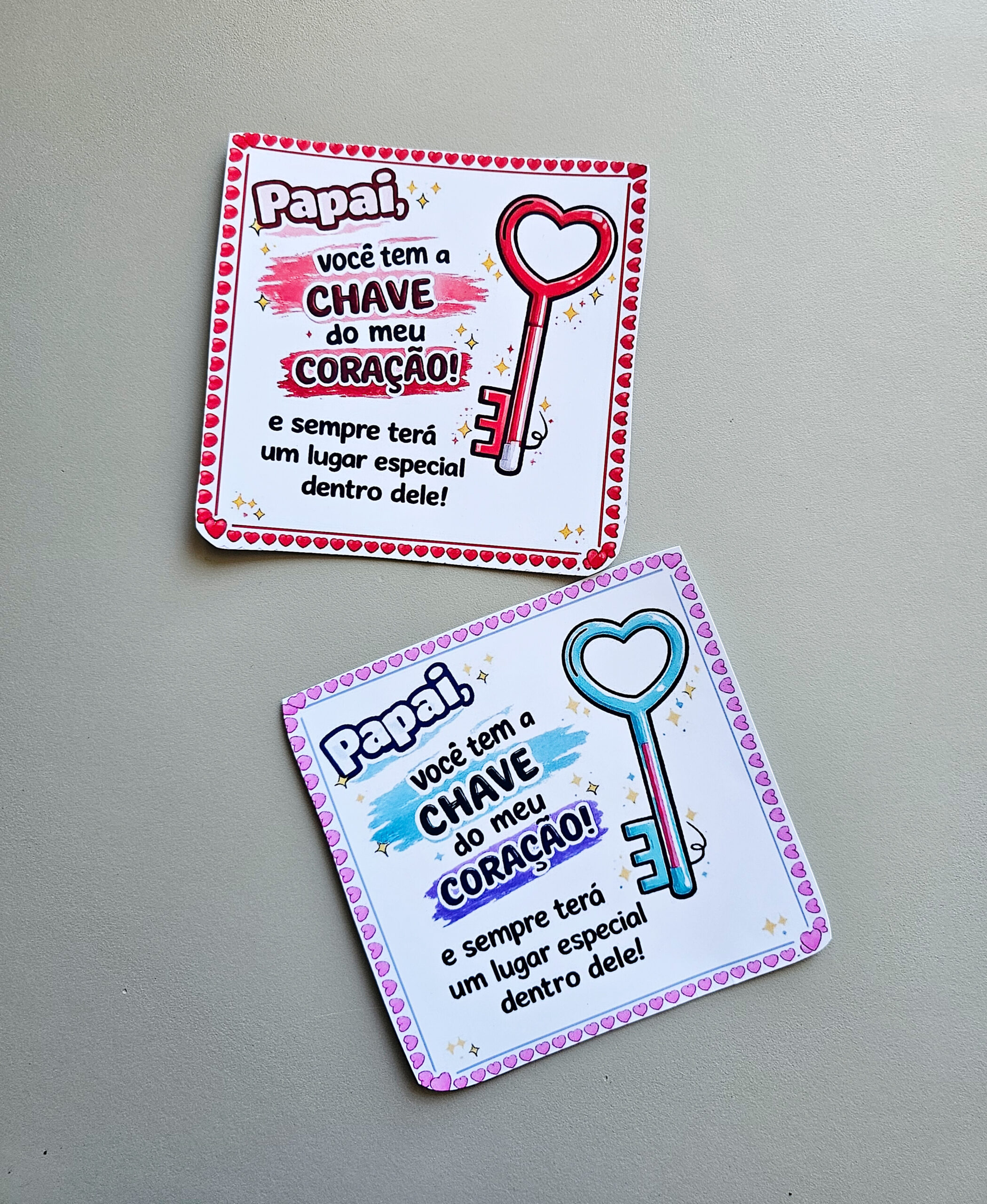 Chave do Papai – Cartão Lembrancinha para o Dia dos Pais | Arquivo em PDF para Imprimir