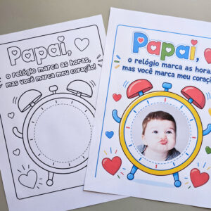 Alternative view of Relógio do Papai – Porta-Retrato para o Dia dos Pais | Arquivo em PDF para Imprimir