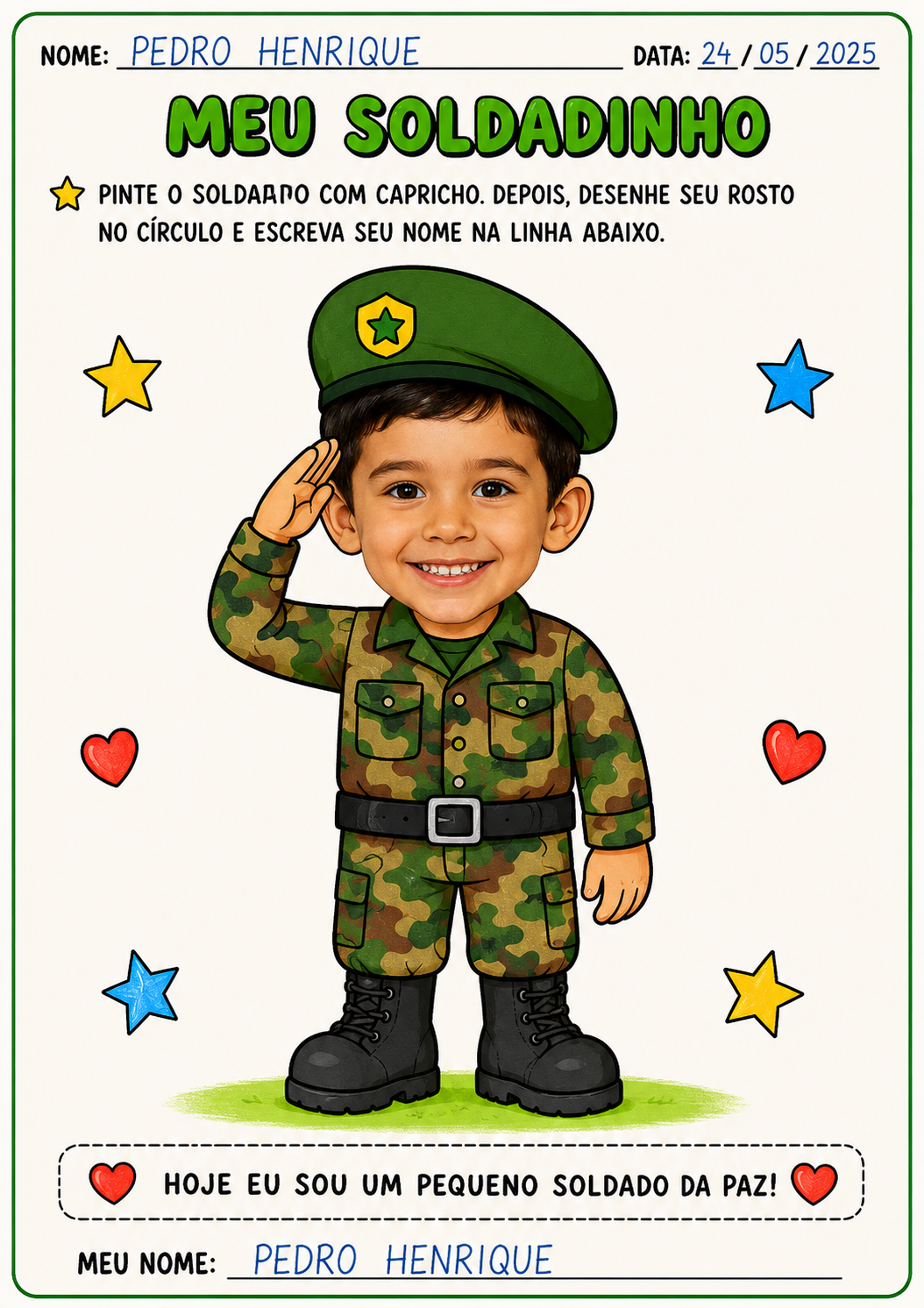 Kit Dia do Soldado – Educação Infantil | PDF - Imagem 3