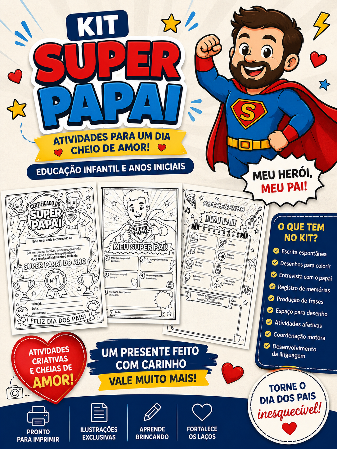 Super Papai – Kit de Atividades para o Dia dos Pais