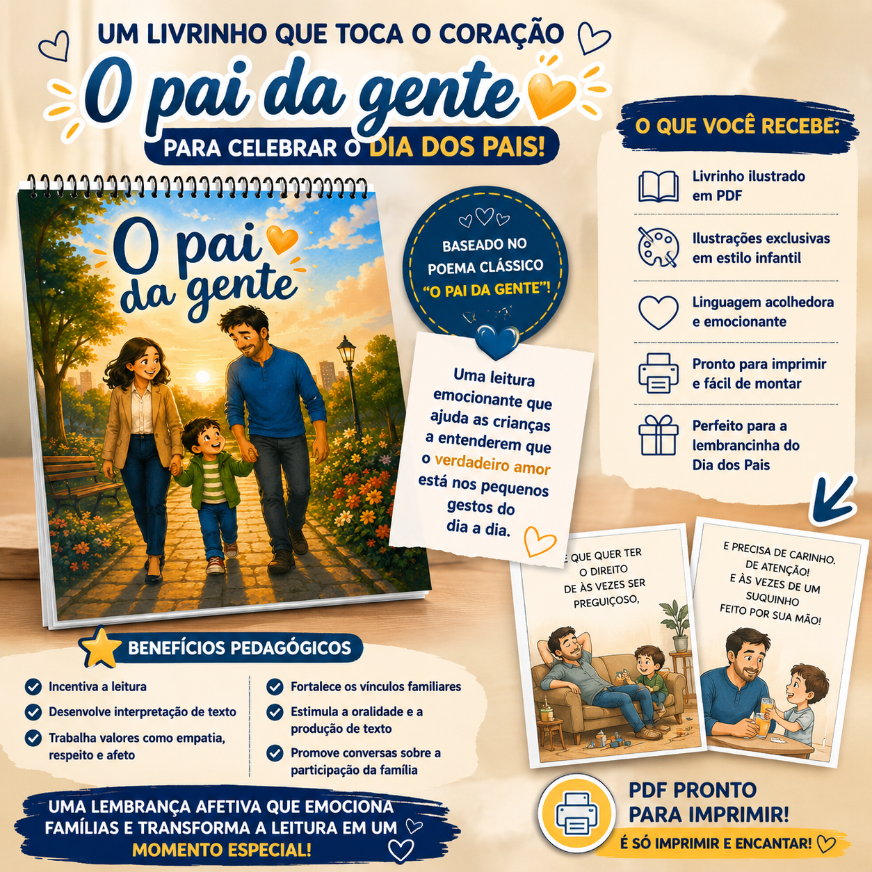 O Pai da Gente – Livrinho Ilustrado para o Dia dos Pais | Educação Infantil e Anos Iniciais