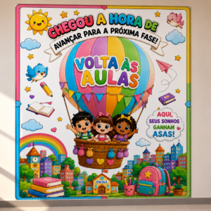 Painel Gigante Balão Volta às Aulas | Painel Decorativo para Acolhimento | Arquivo em PDF para Imprimir