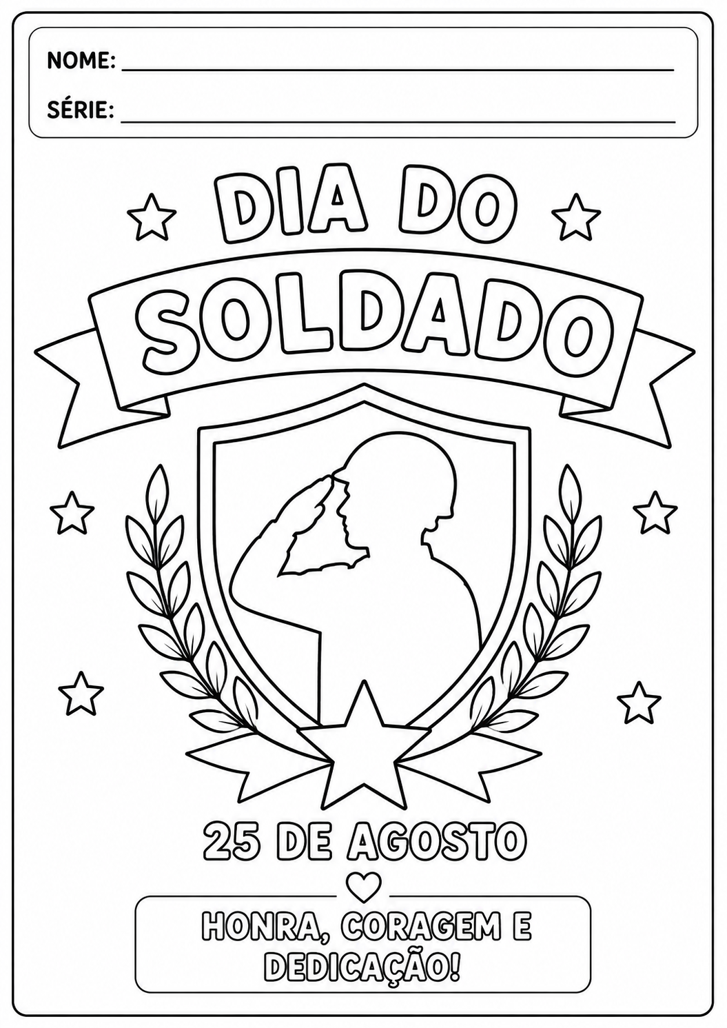 Dia do Soldado – Painel Coletivo + Desenhos para Colorir | 25 de Agosto - Imagem 5
