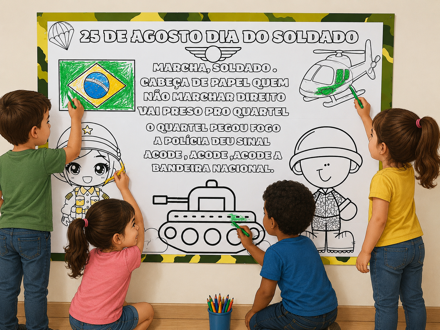Dia do Soldado – Painel Coletivo + Desenhos para Colorir | 25 de Agosto - Imagem 4