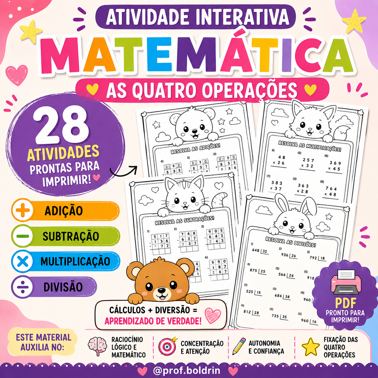 ATIVIDADE INTERATIVA DE MATEMÁTICA – DESAFIO DAS 4 OPERAÇÕES