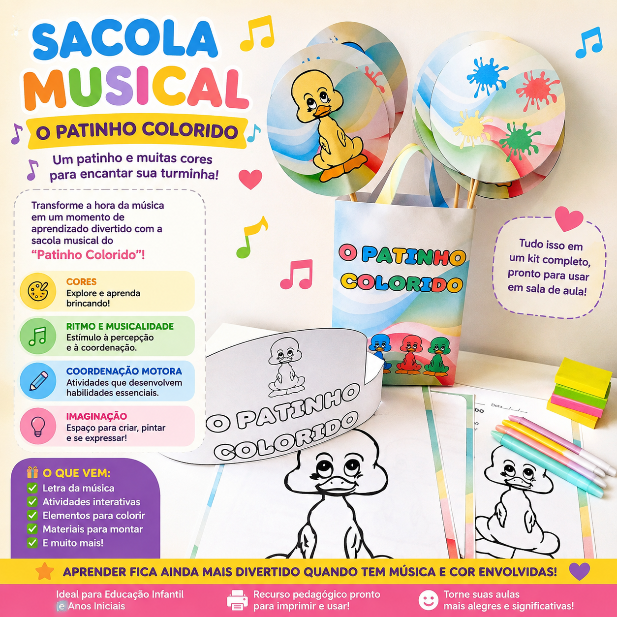 SACOLA MUSICAL – O PATINHO COLORIDO