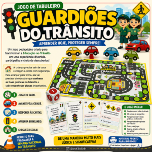Jogo de Tabuleiro Guardiões do Trânsito | Educação no Trânsito | Material Pedagógico para Imprimir