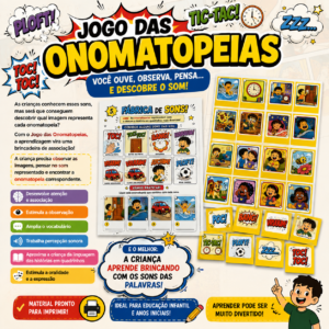 Jogo das Onomatopeias – Associação de Sons e Imagens | Atividade Pedagógica em PDF
