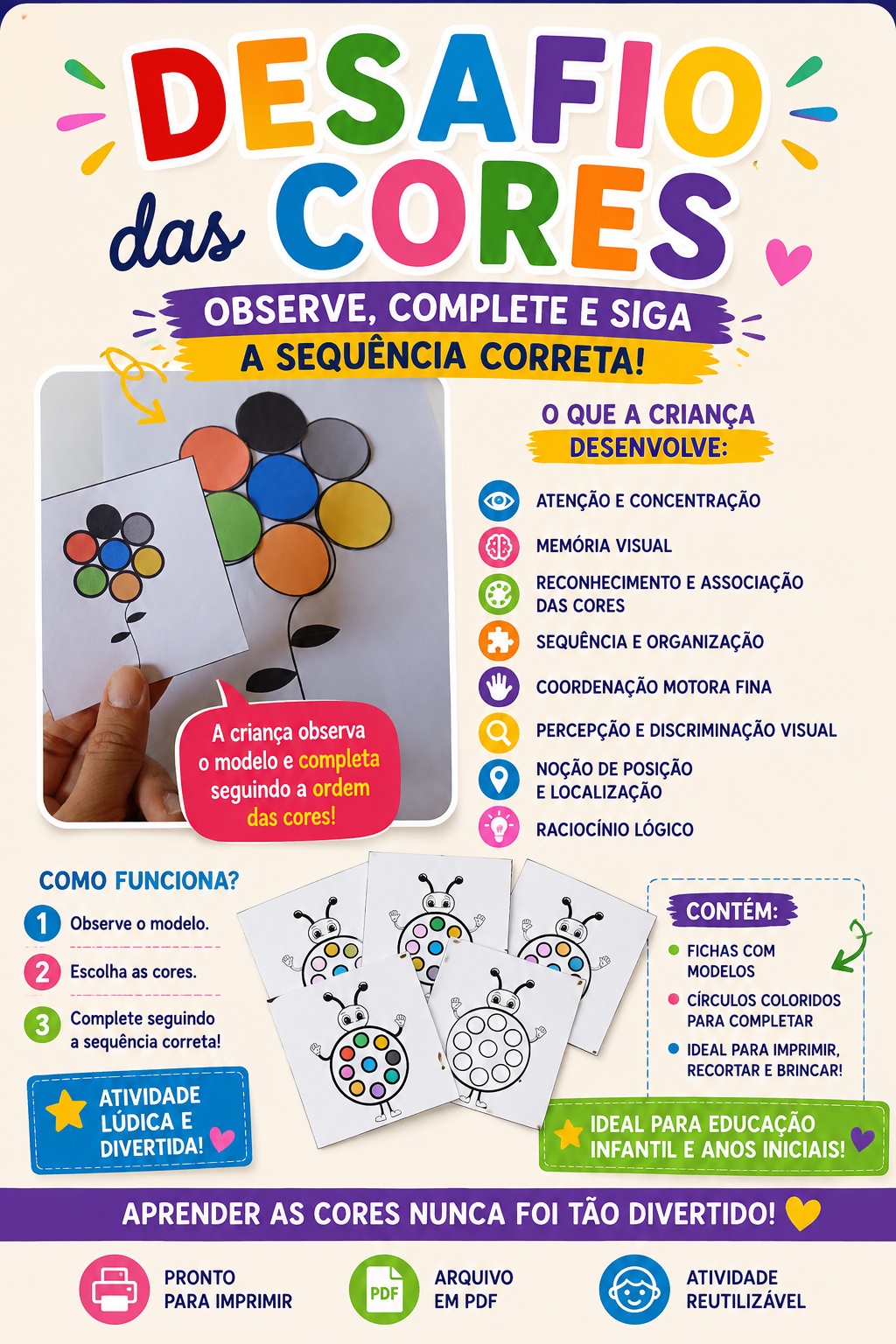 Desafio das Cores – Observe, Complete e Siga a Sequência