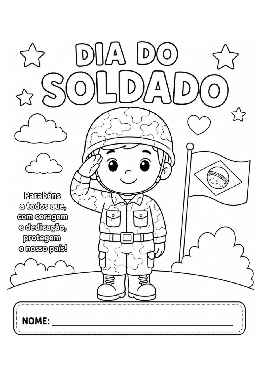 Dia do Soldado – Painel Coletivo + Desenhos para Colorir | 25 de Agosto - Imagem 3