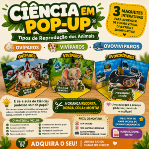 Ciência em Pop-Up – Tipos de Reprodução dos Animais | 3 Maquetes Interativas + 15 Atividades