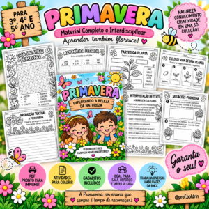 Kit Primavera – Atividades Interdisciplinares para 3º, 4º e 5º Ano | PDF + Gabaritos