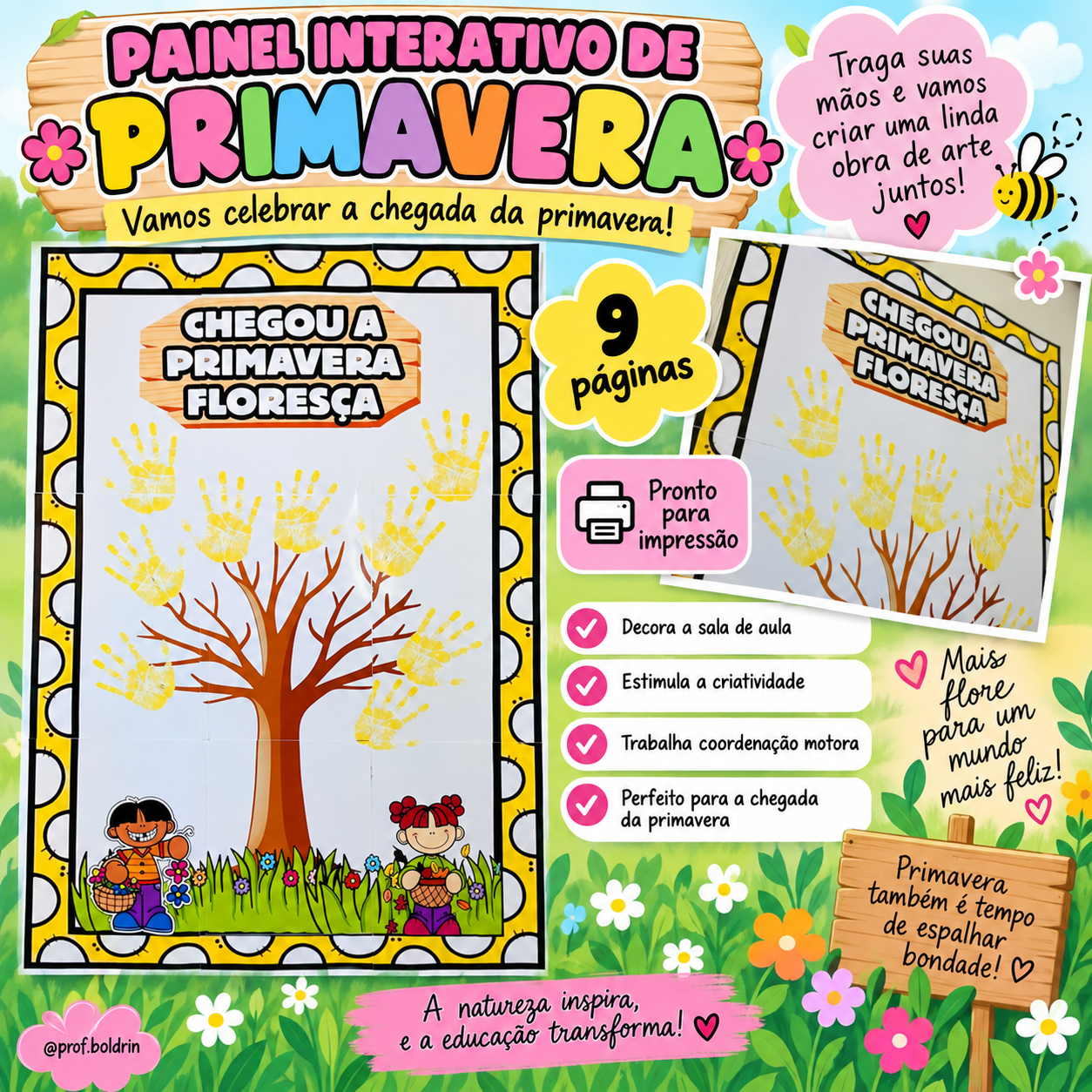 Painel Interativo de Primavera – Chegou a Primavera, Floresça!