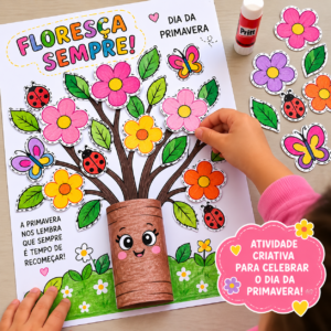 Alternative view of Árvore da Primavera 3D – Atividade Interativa para Colorir, Recortar e Montar