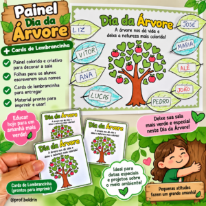 Painel Interativo Dia da Árvore + Cards de Lembrancinha | Kit Pronto para Imprimir