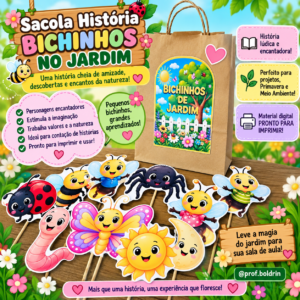 Sacola História – Bichinhos no Jardim | História Lúdica com Personagens para Contação