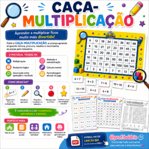 Caça-Multiplicação – Jogo Pedagógico de Tabuada e Multiplicação em PDF