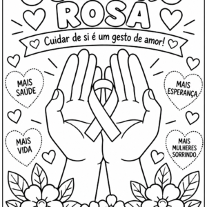 Alternative view of Outubro Rosa – Kit com 6 Desenhos para Colorir | Conscientização e Prevenção
