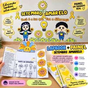 Kit Setembro Amarelo – Lapbook Interativo + Painel para Sala de Aula em PDF