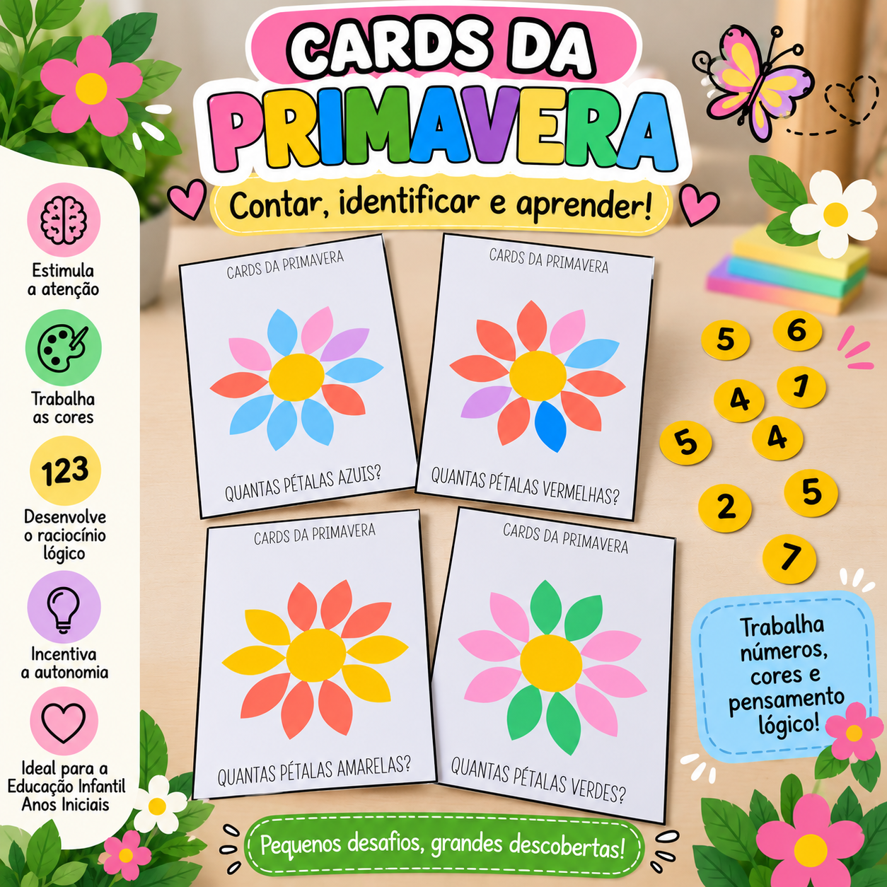 Cards da Primavera – Quantas Pétalas?