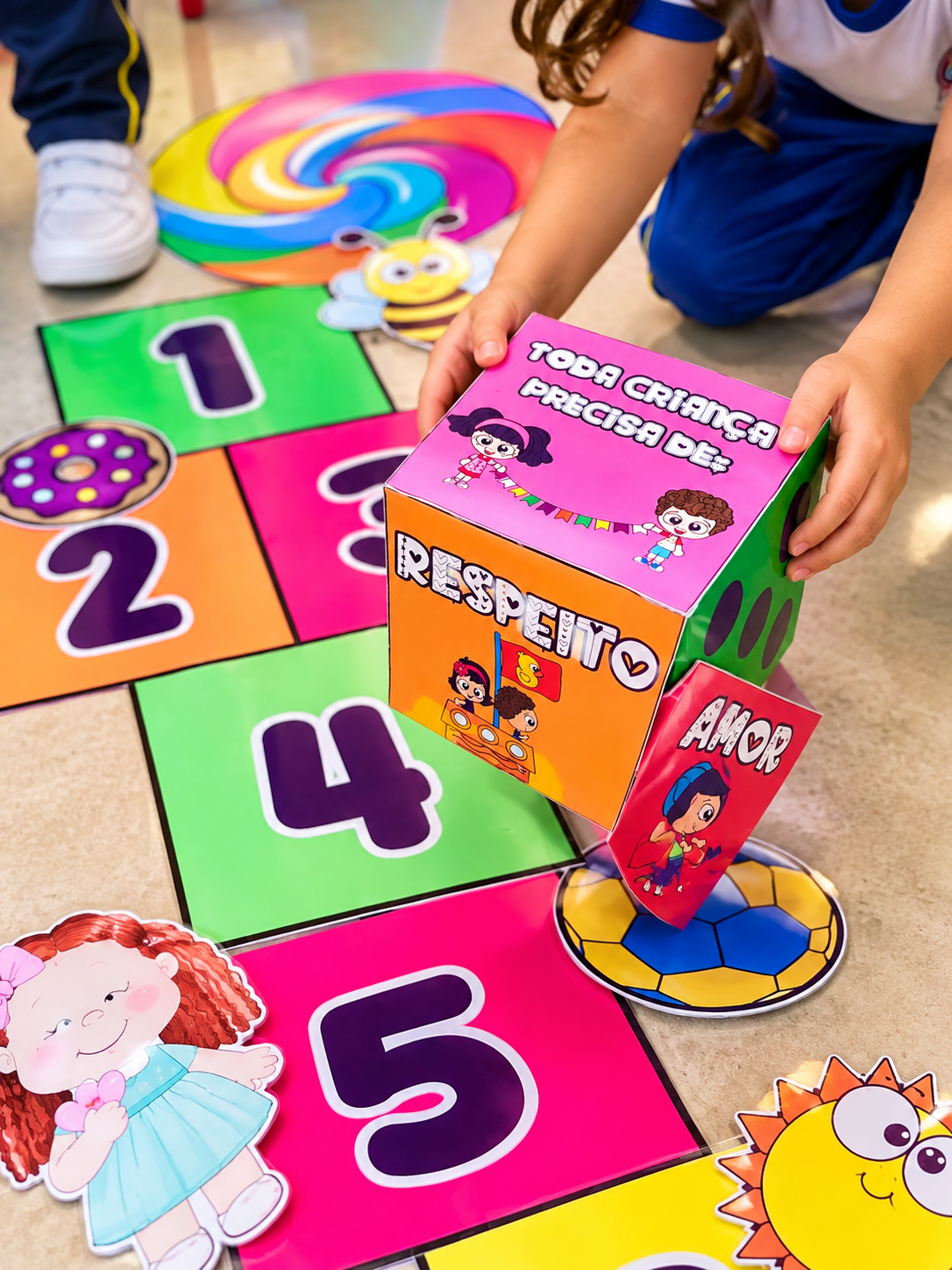 Amarelinha Gigante Interativa + Dados Educativos | Brincar, Aprender e se Movimentar - Imagem 3