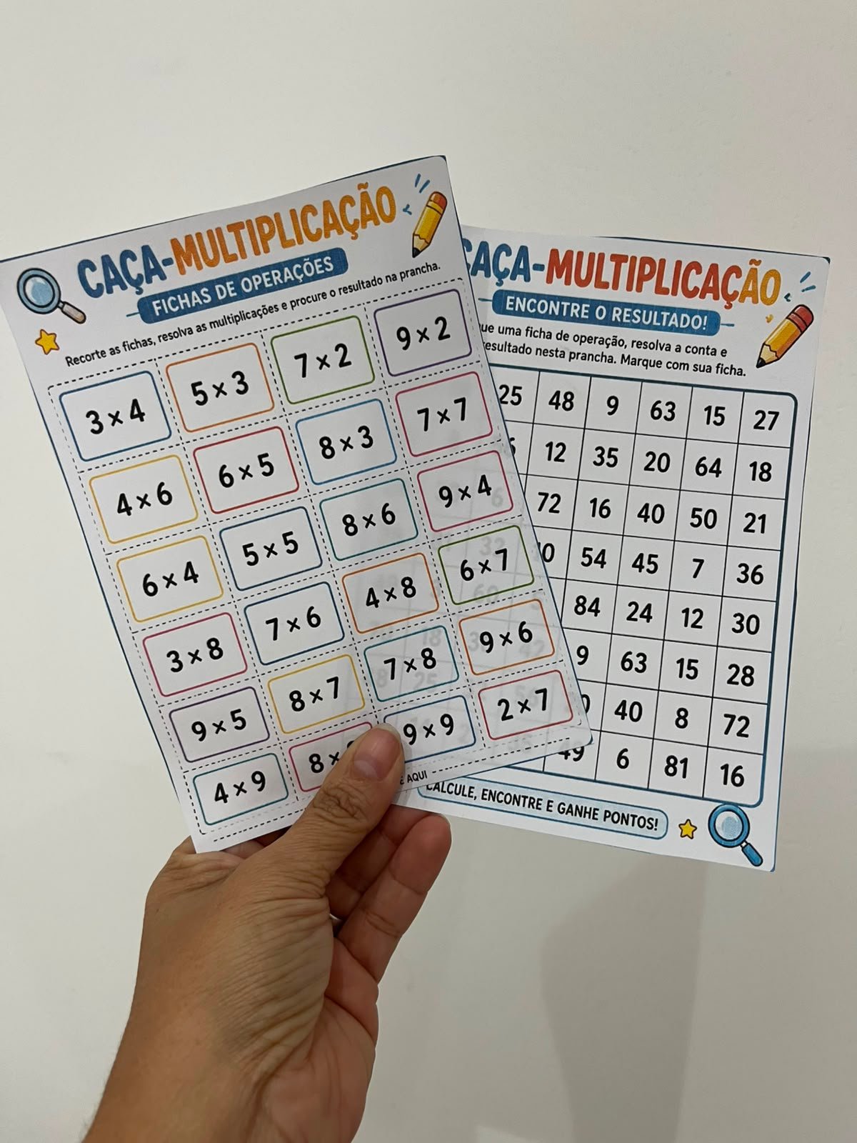 Caça-Multiplicação – Jogo Pedagógico de Tabuada e Multiplicação em PDF - Imagem 2